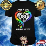 Lgbt just a girl who loves her wifey hearts shirt