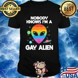 Lgbt nobody knows i'm a gay alien shirt