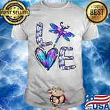 Love dragonflies heart diamond shirt