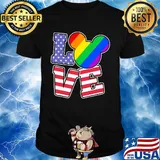 Love lgbt mickey mouse american flag independence day shirt