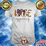 Love my guinea pig american flag independence day shirt