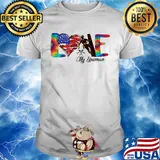 Love my lineman heart American flag veteran Independence Day shirt