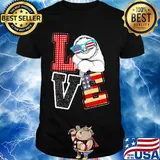 Love sloth American flag veteran Independence day shirt