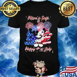 Mickey mouse firework american flag have a safe and happy 4th of july independence day shirt