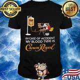 Mickey mouse in case of accident my blood type is crown royal shirt