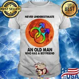 Never Underestimate An Old Man Who Has A Boyfriend Sunset LGBT Shirt