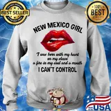 New Mexico Girl I Can't Control Lips Red Shirt Sweater