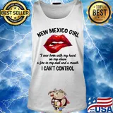 New Mexico Girl I Can't Control Lips Red Shirt Tank top