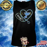 Nurse st. Louis blues stethoscope heart heartbeat s Tank top