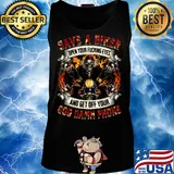 Official Save A Biker God Damn Phone Devil Fire Shirt Tank top
