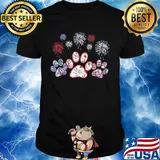 Paws dog firework america 4th of july independence day shirt