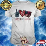 Peace love books american flag independence day shirt