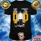 Pittsburgh dad a son's first hero a daughter's first love football daddy father's day shirt
