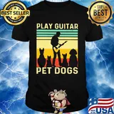 Play guitar pet dogs vintage retro shirt