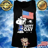Police snoopy american flag happy independence day s Tank top