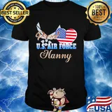 Proud u.s.air force nanny heart american flag independence day shirt
