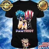 Pug pawtriot heart american flag independence day shirt