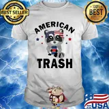 Racoon American trash flag veteran Independence day shirt