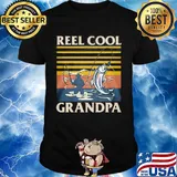 Reel Cool Grandpa Fishing Vintage Retro Shirt