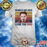 Robert downey jr iron man father's day 2020 i love you 3000 vintage retro shirt