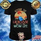 Rockin' the lacrosse mom life strong woman vintage retro shirt