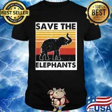 Save the elephant vintage retro shirt