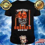 Skull damn right I'm a baltimore orioles fan win or lose american flag independence day shirt