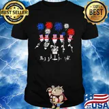 Skull drummer American flag veteran Independence day shirt