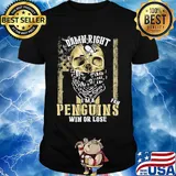 Skull mask damn right I'm a pittsburgh penguins fan win or lose american flag independence day shirt