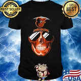 Skull smile baltimore orioles baseball shirt