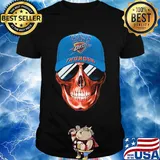 Skull smile oklahoma city thunder football shirt