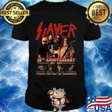 Slayer band 39th anniversary 1981 2020 thank you for the memories signatures shirt