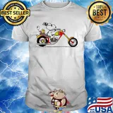 Snoopy and woodstock riding a motorcycle shirt