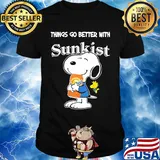 Snoopy and woodstock things go better with sunkist shirt
