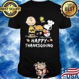 Snoopy charlie brown and woodstock happy thanksgiving shirt