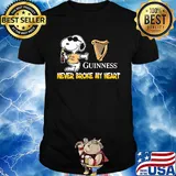 Snoopy guinness beer never broke my heart shirt