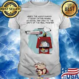 Snoopy home here's the world famous starship captain pushing his vessel and crew to the limits of the final frontier shirt