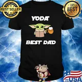 Star wars baby yoda drink beer best dad happy father's day shirt