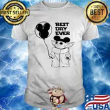 Star wars baby yoda holding balloon mickey mouse best day ever shirt
