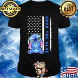 Stitch back the blue american flag independence day shirt