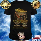 The doobie brothers 50th anniversary 1970 2020 thank you for the memories signatures light shirt