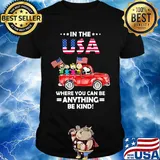 The peanuts in the usa where you can be anything be kind american flag independence day shirt