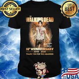The walking dead 10th anniversary 2010 2020 thank you for the memories signature wings shirt
