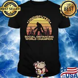 Undisputed social distancing world champion vintage retro shirt