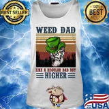 Weed Dad Like A Regular Dad But Higher Man Vintage Retro Shirt Tank top