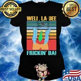 Well La Dee Frickin Da Necktie Vintage Retro Shirt Ladies tee