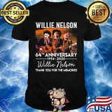 Willie nelson 64st anniversary 1956 2020 thank you for the memories signatures shirt