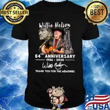 Willie nelson 64th anniversary 1956 2020 thank you for the memories signature light shirt