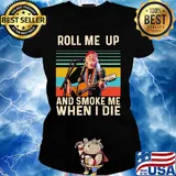 Willie nelson live roll me up and smoke me when i die vintage retro s Ladies tee