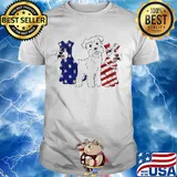 Yorkshire terrier American flag veteran Independence Day shirt